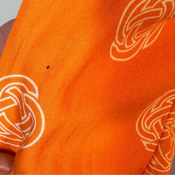 Escapada Orange & White Tie Waist Dress Sz S - Picture 9 of 10